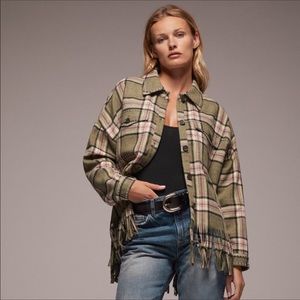 Zara plaid fringe “shacket” overshirt